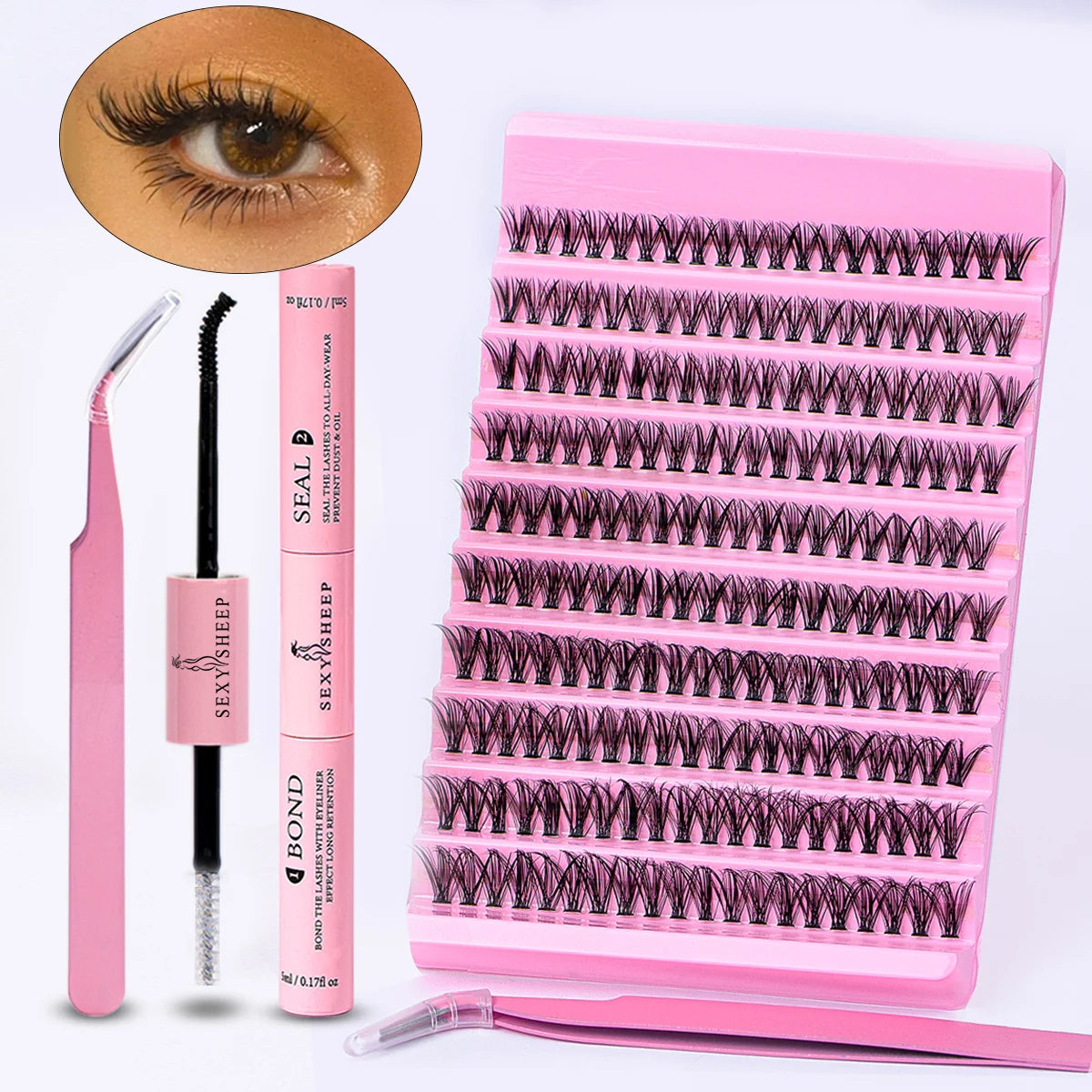 DIY Eyelash Extension Kit 200pcs Individual Lashes